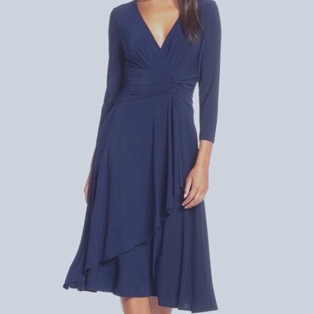 Eliza J Navy Blue Wrap Dress Size 10